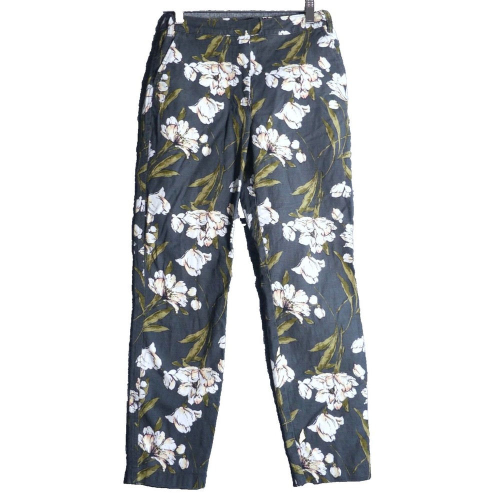 Abercrombie & Fitch Pants Womens Size 0 Ankle Floral Gray